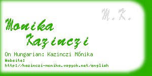 monika kazinczi business card