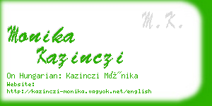 monika kazinczi business card